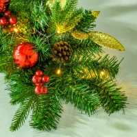 HOMCOM 9FT Pre-Lit Christmas Garland Decoration Artificial Greenery w/ Pine Cone  Ball(m-20)