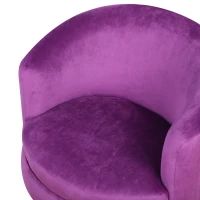 Qaba Velvet Kids Armchair Kids Furniture with Armrest, Plastic Legs - Purple(m-8)