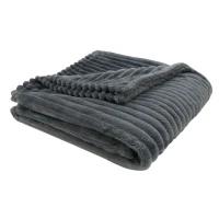Monarch 60" x 50" Ultra Soft Ribbed Style Throw Blanket - Grey(m-1)