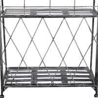 Outsunny 3-Tier Metal Folding Plant Stand Storage Unit Indoor Outdoor(m-10)