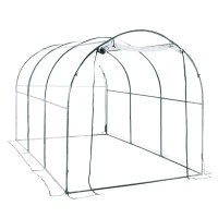 Outsunny 11.5x6.6x6.6ft Walk-in Tunnel Greenhouse Portable Garden Plant Growing House Transparent(m-2)