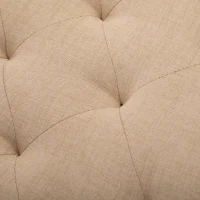 HOMCOM Modern Simplicity Household Bed End Footstool with Soft Sponge Cushion  52" W  Beige(m-9)