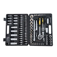 Open Box HomCom 108pc Mechanic's Socket and Ratchet Wrench Tool Kit(m-6)