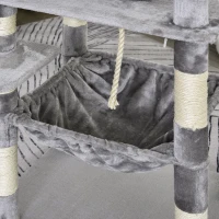 PawHut Plush Cat Tree Activity Center w/ Sisal Scratching Posts Hammock Perch Condo(m-7)