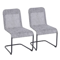 Armless Texteline Chair Garden Deck Lounge Dining Seat Set of 2(m-1)
