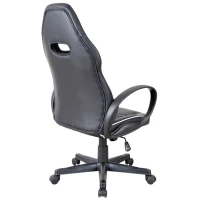 Vinsetto Executive PU Leather Rocking Office/ Gaming Chair Adjustable Padded Seat with Wheels Black/White(m-4)