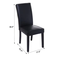 HOMCOM High Back Faux Leather Kitchen & Dining Chair Dinner Seat Black(m-2)