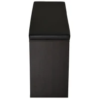 HomCom Upholstered Shoe Entryway Bench Rack with Comfortable PU Cushion Bench & Flexible Shelving Options, Brown(m-18)