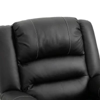 HOMCOM Vibrating Massage PU Leather Recliner Chair with Footrest, Remote Control, and 8 Massaging Points, Black(m-14)