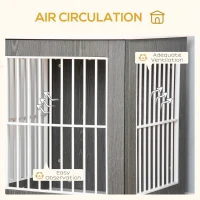 PawHut Dog Crate, Pet Cage Kennel, End Table Furniture Style, Indoor Decorative Dog House, with Wooden Top, Adjustable Feet, for Small Dogs, Grey(m-5)