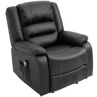 HOMCOM Vibrating Massage PU Leather Recliner Chair with Footrest, Remote Control, and 8 Massaging Points, Black(m-1)