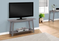 Monarch 42" Contemporary Wood Grain-Look 2-Tier Storage Shelf Slant Leg Design Console TV Stand - Grey Tones Finish(m-2)