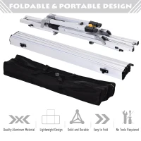 Outsunny Aluminum Foldable Camping Table Portable Lightweight Roll-up Picnic Table with Adjustable Height Design(m-5)