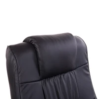 HOMCOM Massaging Faux Leather Recliner Chair and Ottoman Set, Swivel Vibration Massage Lounge Chair with Remote Control for Living Room, Bedroom, or Office, Black(m-6)