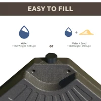 Outsunny Sturdy Cantilever Patio Umbrella Base Weight with Easy Carry Handles, Outdoor Stand Support, Black, Enhances Stability(m-5)