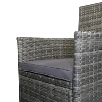 Outsunny 2 Piece Patio Armchair Wicker Chair Outdoor Modern PE Rattan w/ Cushion Grey(m-9)