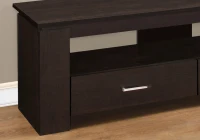 Monarch 48" Modern Wood Grain-Look Open Storage Shelf 2-Drawer Console TV Stand - Cappuccino Brown Finish(m-3)