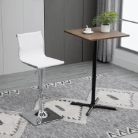 HOMCOM Modern Adjustable Bar Stool Pub Chair, Swivel Dining Stool with Gas Lift, Steel Base, Breathable Fabric Seat for Kitchen Island Counter, White(m-2)
