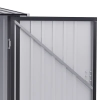 Outsunny Metal Outdoor Storage Shed, 3.3' x 3.4', with Lockable Doors, Compact Garden Tool Organizer, Gray(m-7)