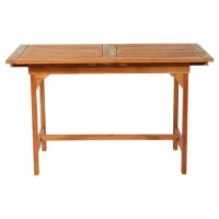 Outsunny Poplar Wood Slat Rectangular Extendable Outdoor Dining Table(m-4)