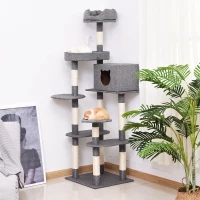 PawHut 40" Cat TreeCondo Kitten Scratching Post  Scratcher Climbing Tower Activity Center(m-2)