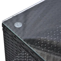 Outsunny 3 Pieces Wicker Patio Furniture Set, Rattan Bistro Set with Coffee Table and Cushions, Outdoor Conversation Set for Garden, Porch, Balcony, Black(m-10)