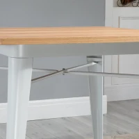 HOMCOM 3 Piece Industrial Style Dining Table Set, Small Kitchen Table and Chairs for 2,Steel Frame and Wooden Top,White(m-18)