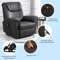 HOMCOM Electric Power Lift Recliner Chair Stand Assist w/Remote Control  Brown(m-6)