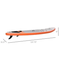 Soozier Inflatable Paddle Board, 11.5' x 32'' x 6'' Stand Up Paddle Board with Carry Bag, Non-Slip Deck, Adjustable Paddle, Hand Pump and Leash for All Skill Levels, Orange(m-3)
