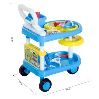 Qaba Kid Medical Trolley Play Set Children Pretend Doctor Nurse Play Cart Kids Gift(m-3)