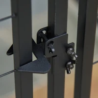 Pawhut 6' x 4' x 6' Large Outdoor Dog Kennel Galvanized Steel Fence with UV-Resistant Oxford Cloth Roof & Secure Lock(m-13)