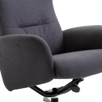 HOMCOM Recliner Ottoman Set Swivel Armchair Lounge Adjustable Backrest Padded Seat Footstool Living Room Grey(m-7)