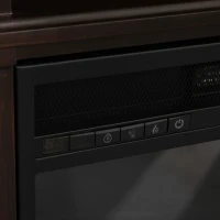 HOMCOM Electric Fireplace with Shelf, Storage Rack, Side Console Table, LED Log Flame, Auto Cut-Off, Remote Control, Dark Coffee(m-14)