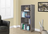 Monarch 48"H Contemporary Hollow-Core Bookcase with Adjustable Shelves - Dark Taupe(m-2)