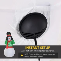 HOMCOM 7ft Christmas Inflatable Animated Shivering Snowman, Outdoor Blow-Up Yard Decoration with LED Lights Display(m-6)