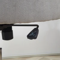 HOMCOM Mid Back Task Chair, Modern Home Office Chair with Tufted Button Design and Padded Armrests, Swivel Computer Desk Chair for Study Living Room Bedroom, Gray(m-13)