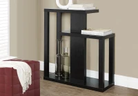Monarch 32" Modern 3-Tier Open Concept Design Wood Grain-Look Accent Console Table - Cappucinno Brown Finish(m-2)