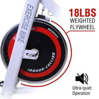 Soozier 18 lb Flywheel Indoor Stationary Bike with LCD Monitor, Adjustable Height & Resistance, & Pedal Cage(m-5)