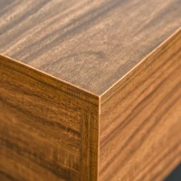 HOMCOM Mid-century Modern Coffee Table with Storage Drawer, Metal Sled Designed Legs and Wood Grain Surface for Living Room, Walnut(m-14)