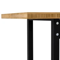 HOMCOM 59" Mobile Workbench - Large Bamboo Tabletop Project Station, Versatile & Durable, Ideal for DIY Enthusiasts & Craftsmen(m-12)