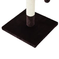 PawHut 28” Cat Padded Bed Scratching Post Kitten Play Tower, Brown and white(m-9)