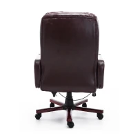 HOMCOM Faux Leather Reclining Office Chair Seat with Adjustable Backrest (Brown)(m-6)