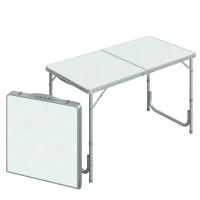 Outsunny 47" Aluminum Lightweight Portable Folding Easy Clean Camping Table with Carrying Handle(m-12)