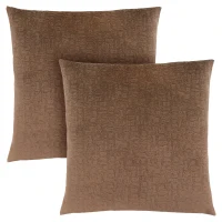 Monarch 18" x 18" Mosaic Velvet Decorative Throw Pillow (Set of 2) - Light Brown(m-1)