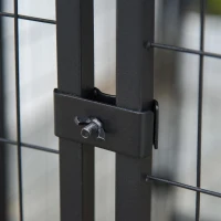 Pawhut 6' x 4' x 6' Large Outdoor Dog Kennel Galvanized Steel Fence with UV-Resistant Oxford Cloth Roof & Secure Lock(m-12)