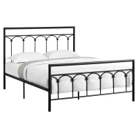 Monarch 62" Contemporary Veritcal Slat Arch Accent Metal Bed Frame - Queen Size - Black Finish(m-1)