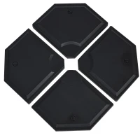 Outsunny 132 lbs Water/Sand Heavy-Duty Cantilever Offset Patio Umbrella Base Weights with Easy-Fill Spout, Black(m-1)