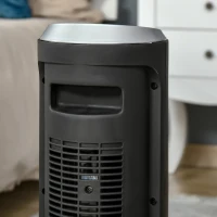HOMCOM 2-In-1 Portable Electric Tower Heater, Oscillating Space Heater with 12H Timer, Three Heating Modes, 750/1500W, for Indoor Use, Black(m-13)
