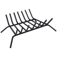 Outsunny Solid All-Steel Fire Place Log Grate V-Shape 7-Bar Ember Retainer Vented Unit(m-2)