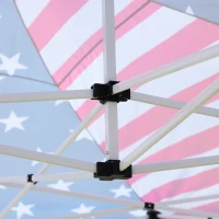 Outsunny 29' x 10' Pop Up Canopy Party Wedding Event Tent with Carrying Case - American Flag(m-7)